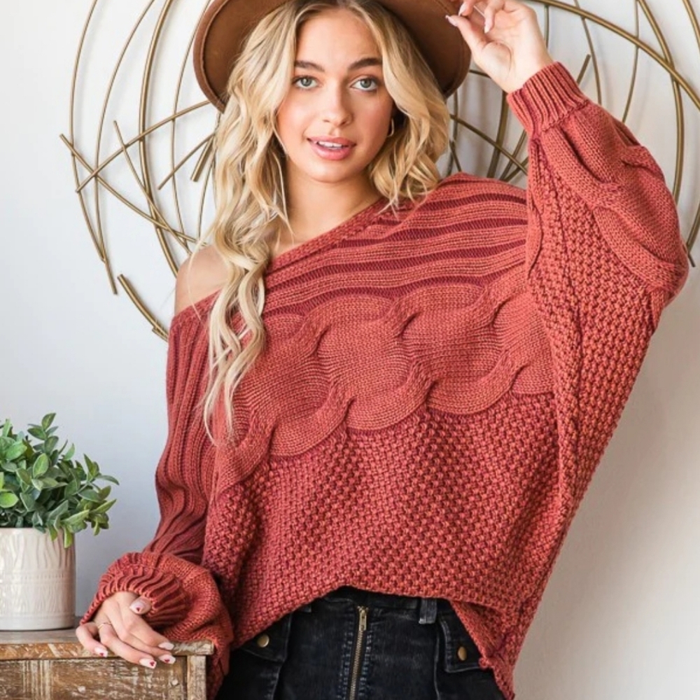 NWT Oli & Hali cozy dolman sweater sz L clay